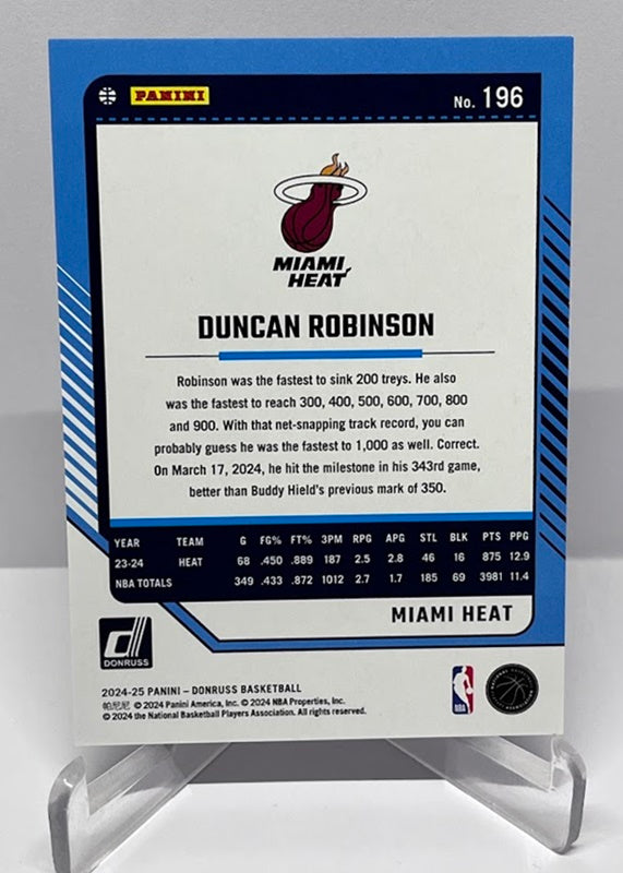 2024-25 Panin Donruss Blue Fireworks Duncan Robinson Miami 14/85 #196 *6