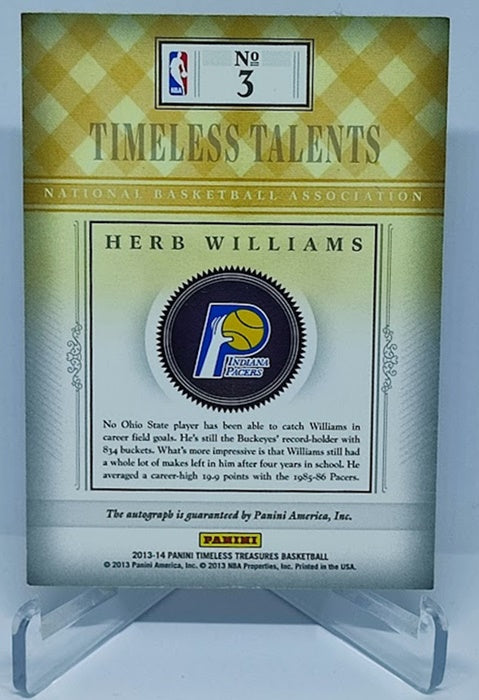 2013-14 Panini Timeless Treasures Talents Herb Williams Pacers #3