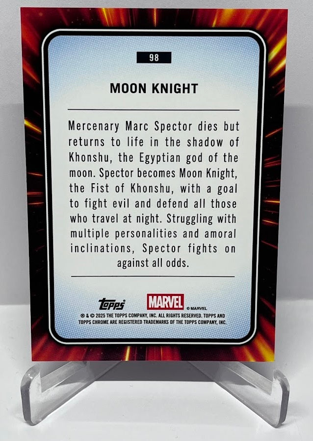 2025 Topps Chrome Marvel Red Blue Spider Web Moon Knight 26/62 #98 *7
