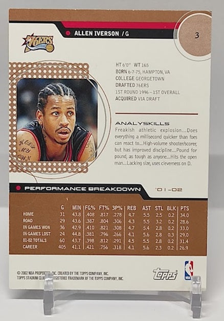 2002-03 Topps Stadium Club Copper Allen Iverson 76ers