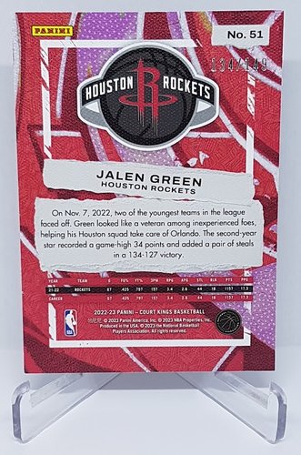 2022-23 Panini Court Kings Red Jalen Green Rockets 134/149 #51