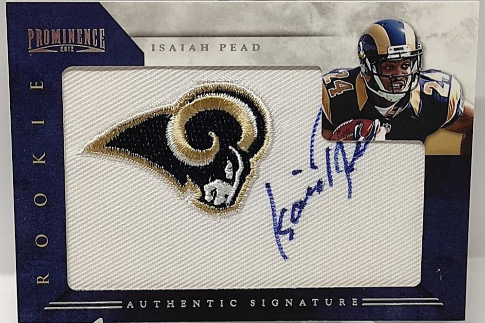 2012 Panini Prominence Embroidered Team Patches RC Isaiah Pead Rams 119/140