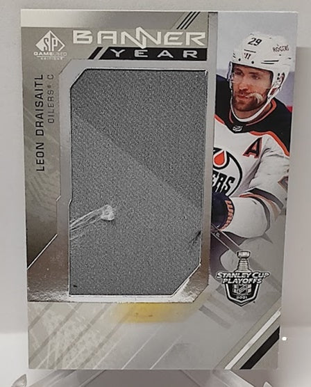 2021-22 Upper Deck SP Game Used Banner Year Leon Draisaitl Oilers