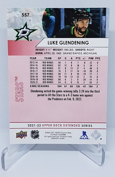 2021-22 Upper Deck Extended Series Exclusives Luke Glendening Stars 025/100