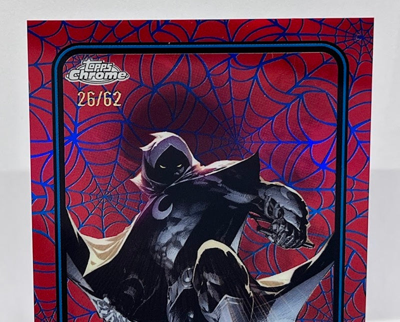2025 Topps Chrome Marvel Red Blue Spider Web Moon Knight 26/62 #98 *7