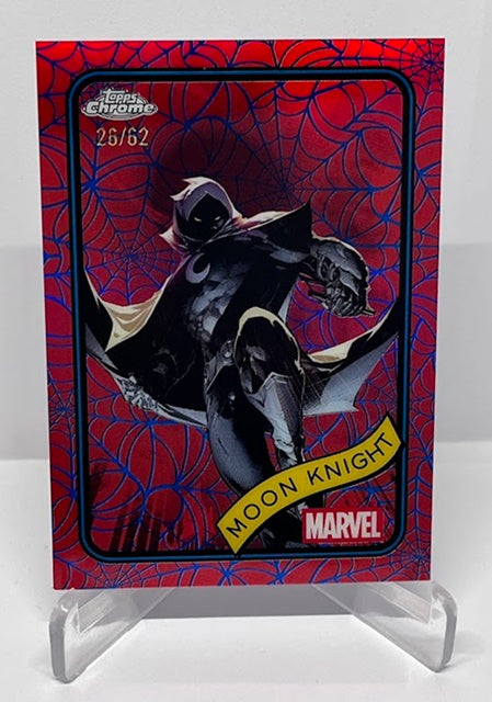 2025 Topps Chrome Marvel Red Blue Spider Web Moon Knight 26/62 #98 *7