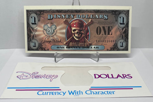 $1 Disney Dollar 20 Years 2007 Pirates of the Caribbean Empress uncirculated B