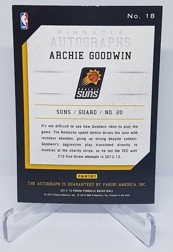2013-14 Panini Pinnacle Autographs RC Archie Goodwin Suns #18
