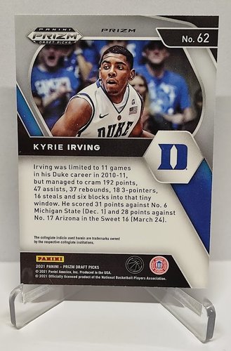 2021 Panini Prizm Draft Picks Kyrie Irving Duke #62