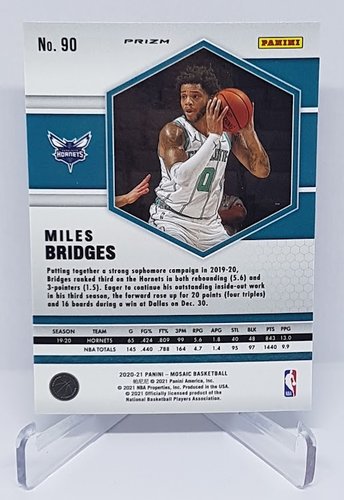 2020-21 Panini Mosaic TMall Red Wave Prizm Miles Bridges Hornets #90