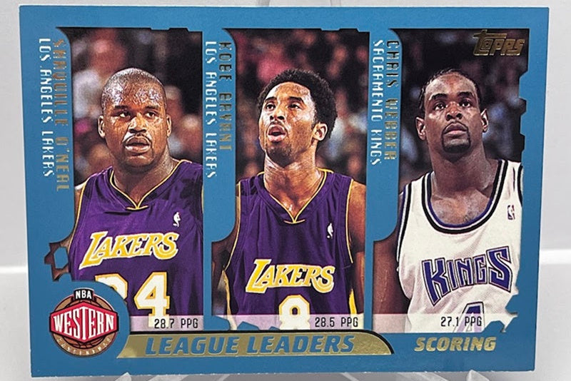 2001 Topps League Leaders Scoring Eastern Western Iverson Bryant O'Neal