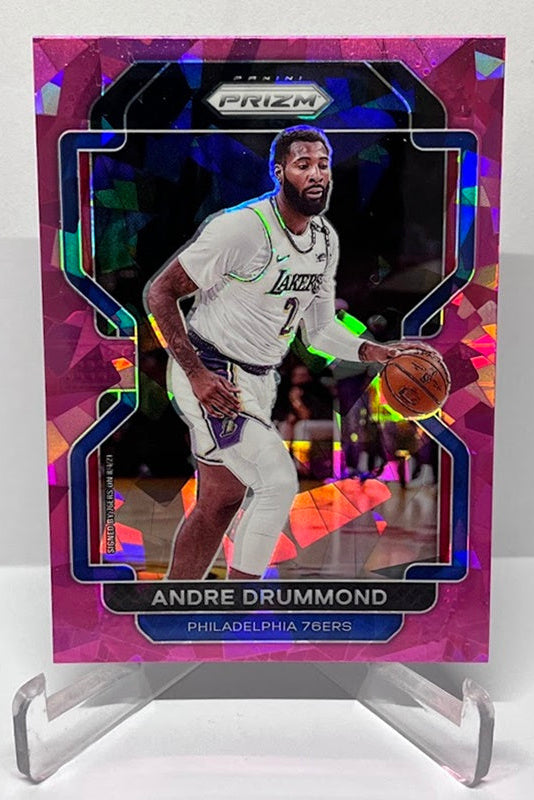 2021-22 Panini Prizm Pink Cracked Ice Andre Drummond 76ers #5