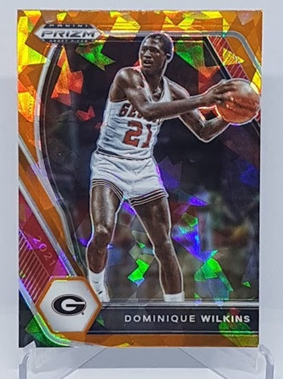 2021 Panini Prizm Draft Picks Orange Cracked Ice Prizm Dominique Wilkins #93