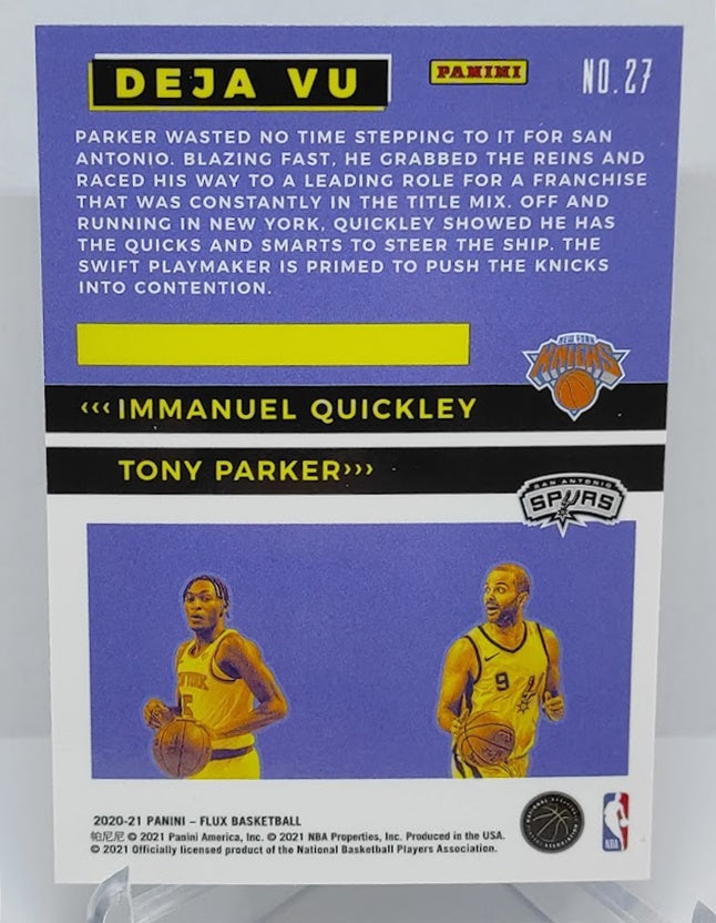 2020-21 Panini Flux Deja Vu Immanuel Quickley Tony Parker #27