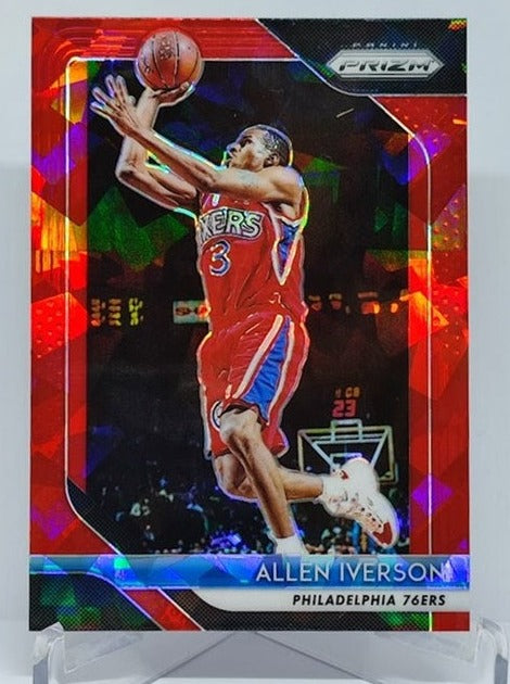 2018-19 Panini Prizm Red Cracked Ice Allen Iverson 76ers #45