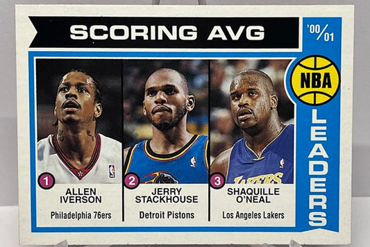 2002 Topps Scoring Average Leaders Iverson Stackhouse O'Neal #145