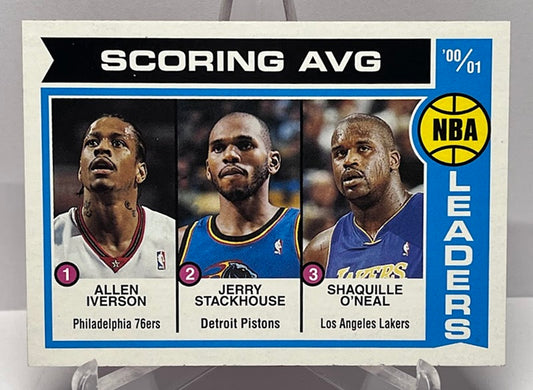 2002 Topps Scoring Average Leaders Iverson Stackhouse O'Neal #145
