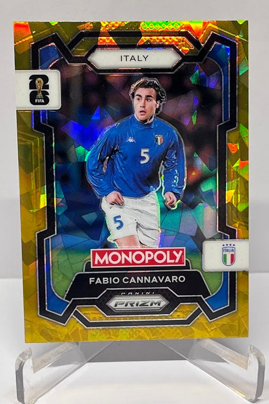 2026 Panini Monopoly Prizm FIFA World Cup Gold Cracked Ice Fabio Cannavaro #36