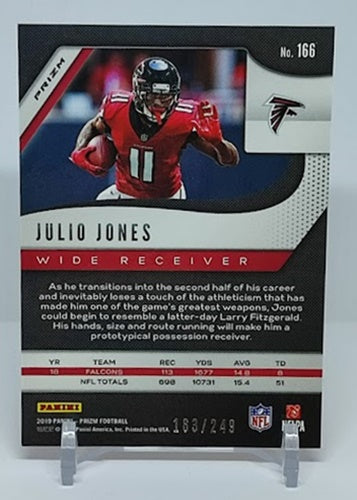 2019 Panini Prizm Orange Prizm Julio Jones Falcons 163/249 #166