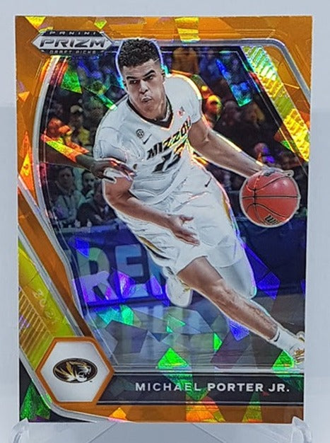 2021 Panini Prizm Draft Picks Orange Cracked Ice Prizm Michael Porter jr #98