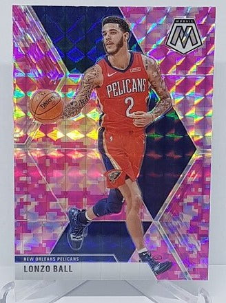 2019-20 Panini Mosaic Pink Prizm Lonzo Ball Pelicans #166