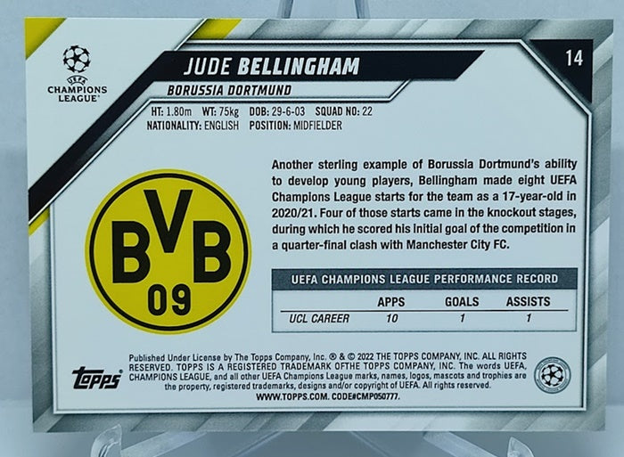 2022 Topps UCL All-Star Rookie Jude Bellingham BVB #14