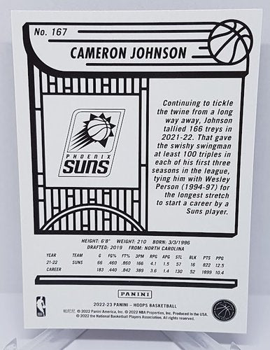 2022-23 Panini Hoops Purple Cameron Johnson Suns #167