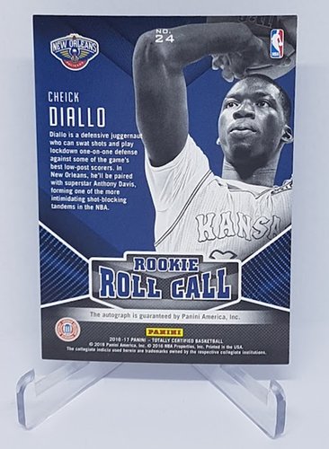 2016-17 Panini Totally Certified Rookie Roll Call Cheick Diallo Pelicans #24