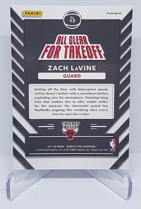 2017-18 Panini Donruss Optic Prizm Takeoff Zach LaVine Bulls #13