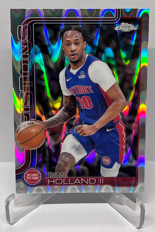 2025-26 Topps Chrome Raywave Ron Holland II Detroit Pistons #16