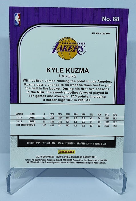 2019-20 Panini Hoops Blue Prizm Kyle Kuzma Lakers #88