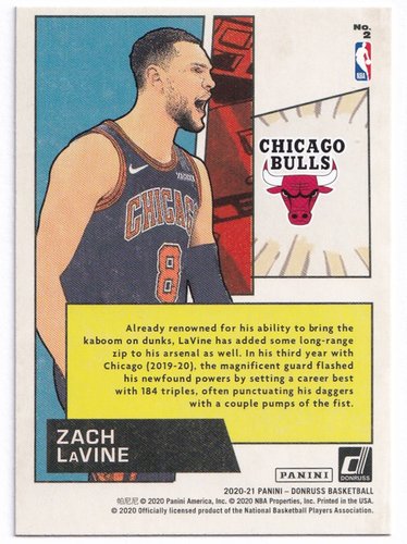 2020-21 Panini Donruss Zach LaVine Chicago Bulls #2