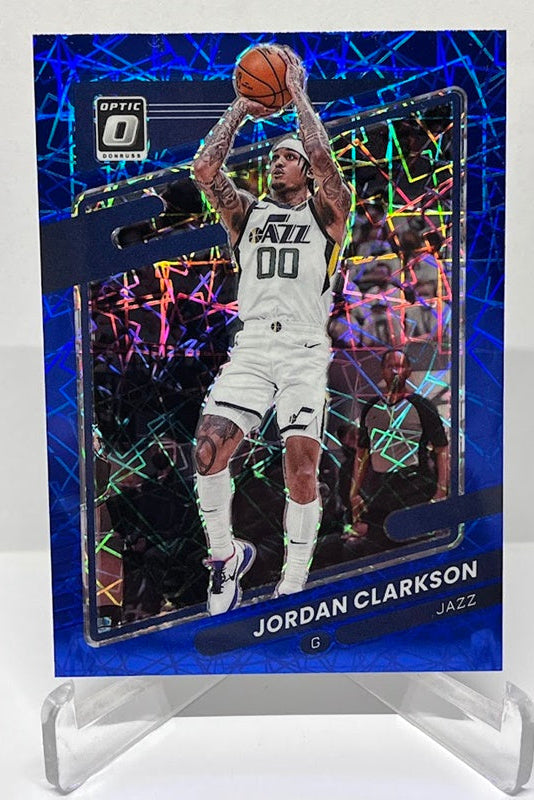 2021-22 Panini Donruss Optic Blue Velocity Prizm Jordan Clarkson Utah #8