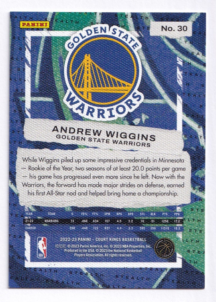 2022-23 Panini Court Kings Stealth Andrew Wiggins Warriors #30