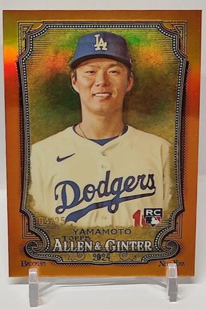 2024 Topps Allen & Ginter Orange Refractor RC Yoshinobu Yamamoto Dodgers 04/25