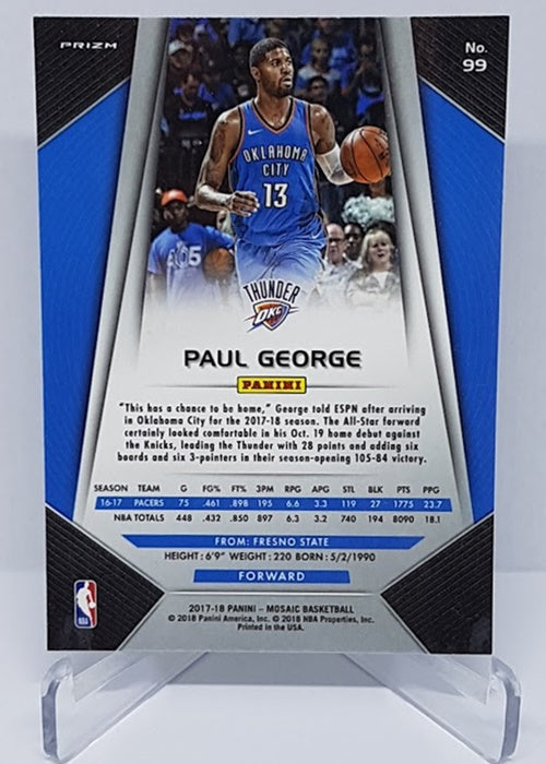 2017-18 Panini Mosaic Prizm Paul George OKC Thunder #99