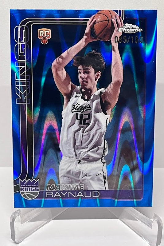 2025-26 Topps Chrome Blue Raywave RC Maxime Raynaud Kings 085/150 #293
