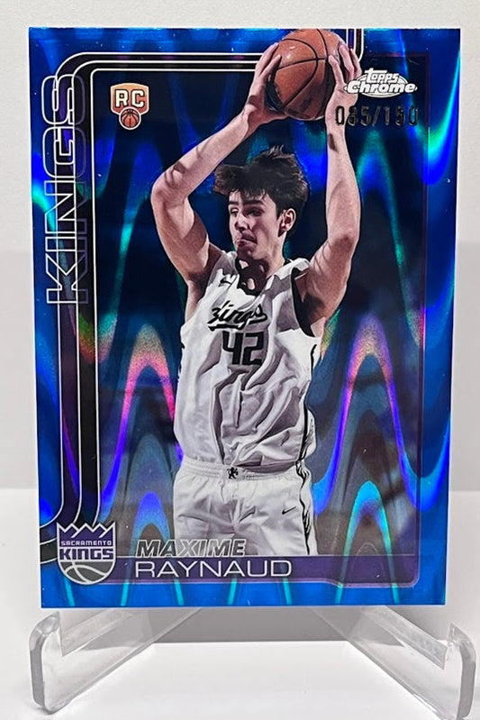 2025-26 Topps Chrome Blue Raywave RC Maxime Raynaud Kings 085/150 #293