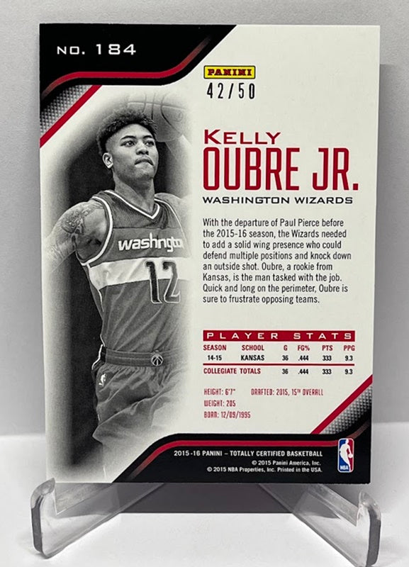 2015-16 Panni Totally Certified RC Kelly Oubre jr Washington 42/50 #184