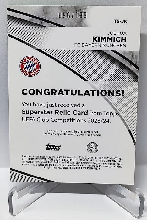 2023-24 Topps UEFA Club Competitions Relics Green Joshua Kimmich 096/199