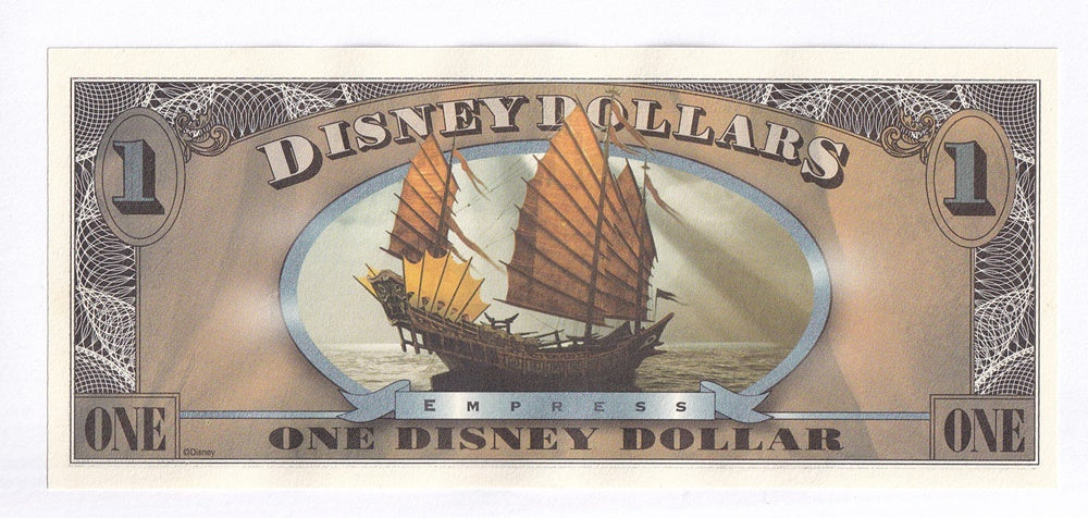 $1 Disney Dollar 20 Years 2007 Pirates of the Caribbean Empress uncirculated A