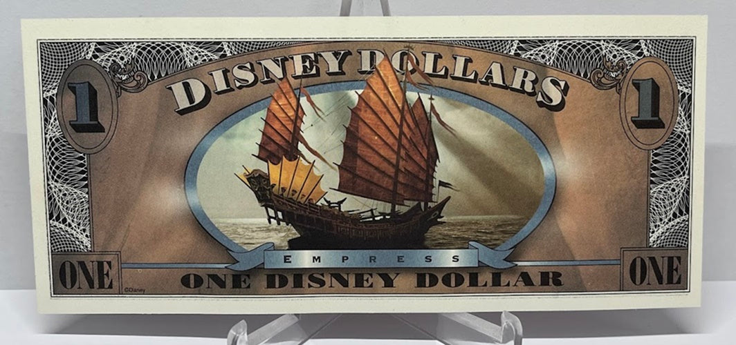 $1 Disney Dollar 20 Years 2007 Pirates of the Caribbean Empress uncirculated A