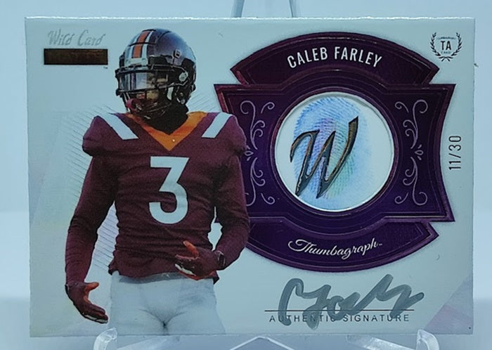 2021 Wild Card Matte Thumbagraph RC Caleb Farley 11/30 *1