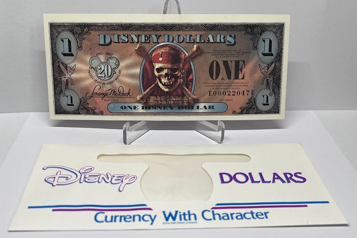 $1 Disney Dollar 20 Years 2007 Pirates of the Caribbean Empress uncirculated A