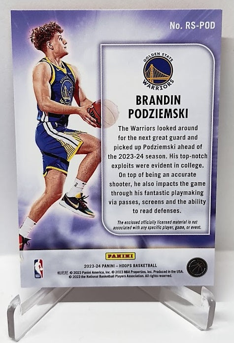 2023-24 Panini Hoops Rise N Shine Brandin Podziemski Warriors