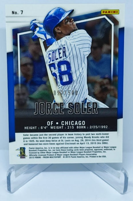 2015 Panini Prizm Multisport RC Jorge Soler 092/500 Chicago #7