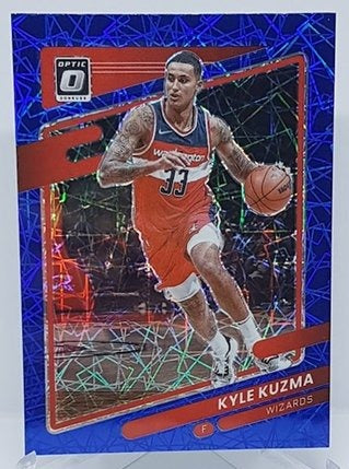 2021-22  Panini Donruss Optic Blue Velocity Kyle Kuzma Wizards #15