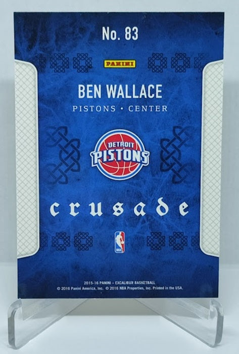 2015-16 Panini Excalibur Crusade Camo Ben Wallace Pistons #83