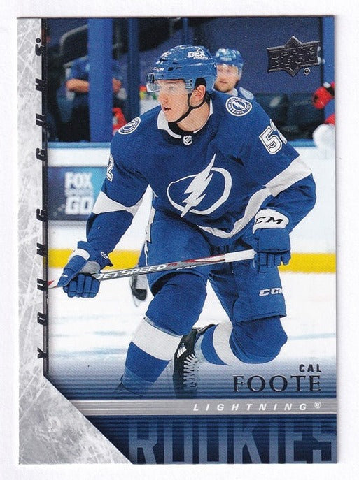 2020-21 Upper Deck Extended Series Young Guns Tribute Cal Foote Lightning T85
