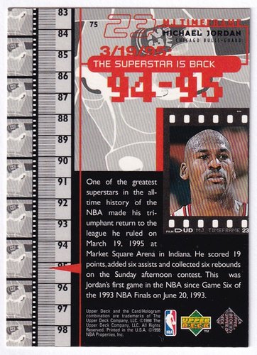 1998-99 Upper Deck Michael Jordan Bulls #75
